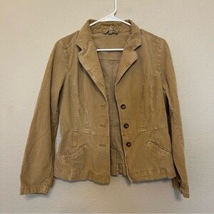St. John's Bay Stretch Tan Corduroy Women's Jacket Size Medium Fits Small